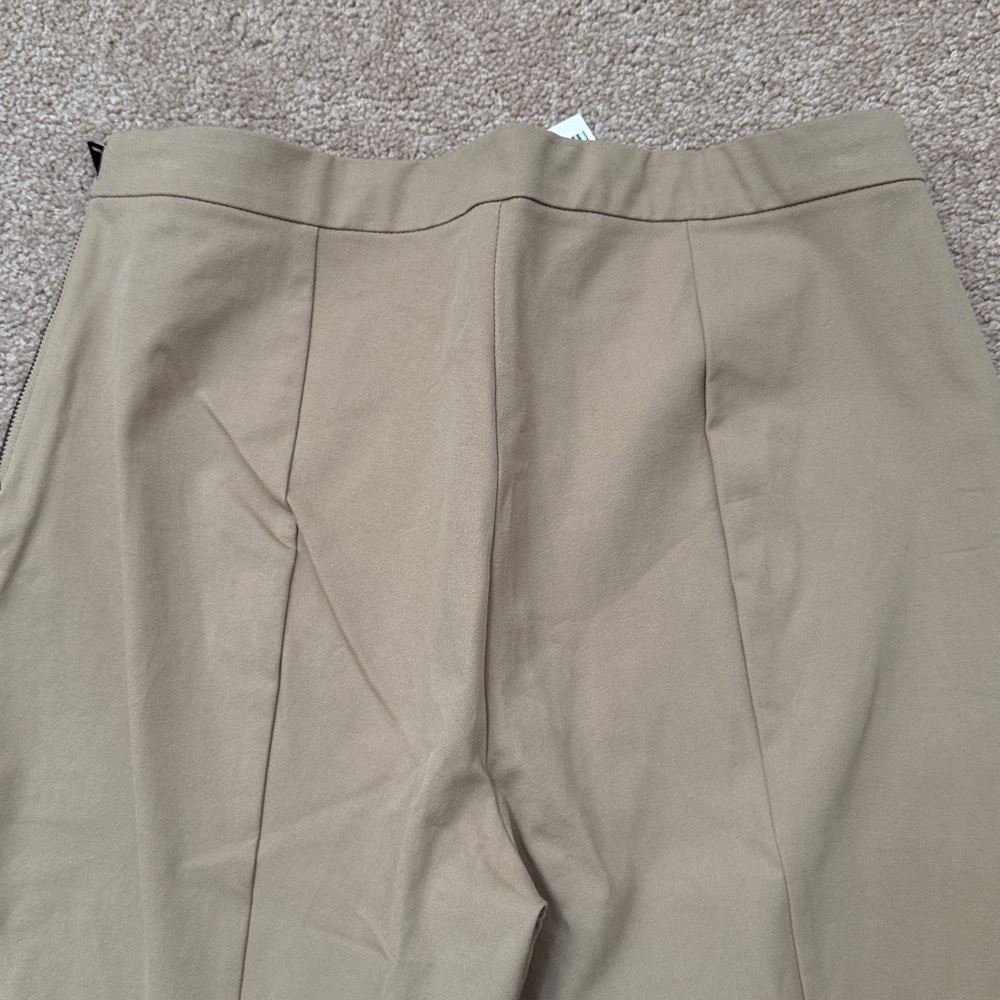NWT Everlane Bi-Stretch High Rise Tan Khaki Side Zip Pull On Work Pants Size 14 - Picture 7 of 13